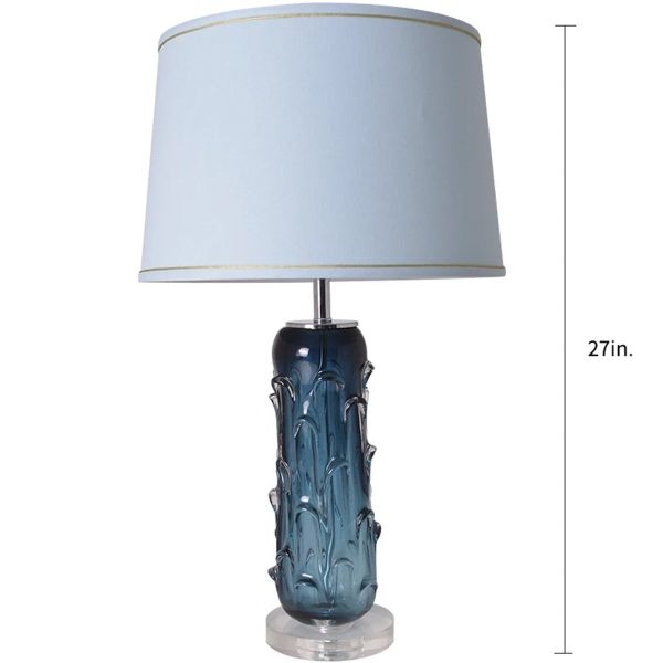 Jacinto Sculpted Translucent Glass Accent Best Table Lamp 27  Cheap - Image 3